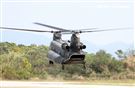 108年「國防知性之旅—龍翔營區開放」CH-47運輸直升機。（記者邱榮吉/新社拍攝）