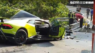 疑「藍寶堅尼」逆向釀禍！2駕駛送醫