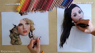 美女插畫師左右開弓　網驚：機器人？