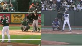 ▲巨人小聯盟球員康納（Connor Joe）超詭異打擊準備姿勢神似名將巴提斯塔（Tony Batista）。（圖／翻攝自推特）