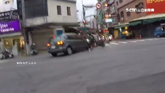 休旅車違規騎士撞　「急煞聲」響如炮