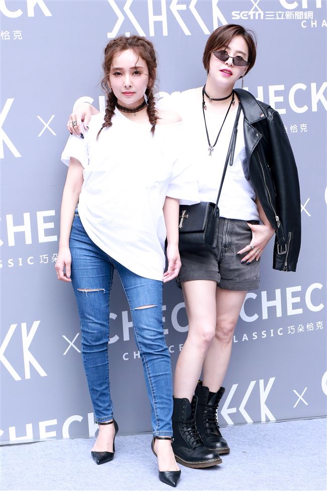 網路型男森田新衣發表會，藝人愛紗、黃小柔。（記者林士傑/攝影）