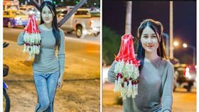 ▲賣花女（圖／翻攝自泰國網臉書）
