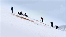 撒哈拉沙漠降雪。（圖／翻攝自每日郵報）－http://www.dailymail.co.uk/news/article-4140326/Sahara-Desert-hit-biggest-snowfall-living-memory.html