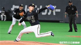 日本職棒歐力士投手山岡泰輔。（資料照／記者王怡翔攝影）