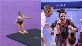Samantha Cerio 體操選手空翻不慎 雙腿如斷筷
（合成圖／翻攝自Twitter & ig）