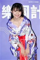 日本寫真女星「星名美津紀」來台代言區塊鏈企業活動。（記者林士傑/攝影）