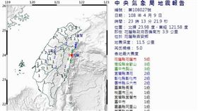 地震,地牛,花蓮, 圖／中央氣象局