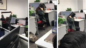 垃圾桶套頭…她24秒裝垃圾袋笑翻網　（合成圖／截取自爆廢公社公開版）