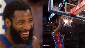 ▲活塞卓蒙德（Andre Drummond）灌籃被籃框蓋火鍋，自己都笑了。（圖／翻攝自House of Highlights）