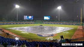 中華職棒新莊棒球場因雨延賽。（圖／記者王怡翔攝影）