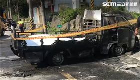 蘇花公路車禍，重機騎士全身燒焦身亡。（圖／翻攝畫面）