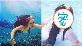 鍾麗緹,美人魚,人魚夫婦,張倫碩／翻攝自微博
