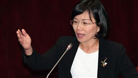 蘇巧慧立法院質詢民進黨立委蘇巧慧（圖）15日在立法院會，質詢她的父親、行政院長蘇貞昌，兩人對答引發媒體關注。中央社記者施宗暉攝  108年3月15日