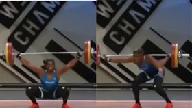 （圖／翻攝自YouTube）歐洲舉重錦標賽,抓舉,失敗,骨折