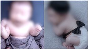 20天男嬰拍沙龍照 感染肺炎(圖/翻攝自微博)