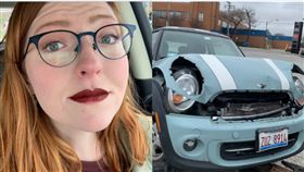 美國車禍女安全氣囊上留唇印。（圖／翻攝自Taryn Elise推特）