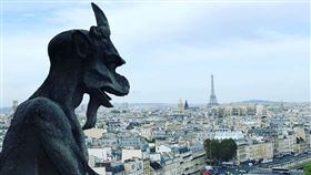 ▲巴黎聖母堂屋頂奇幻鳥獸。（圖／三立新聞網讀者提供）