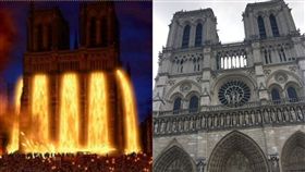 聖母院。(圖左/翻攝自IMDB、圖右/記者詹婷惠攝影)