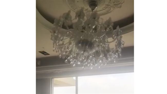 地震超晃！水晶燈瘋狂轉　宛如血滴子