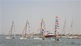 2019大鵬灣遊艇帆船系列活動13日起連續3個週末假日在大鵬灣熱鬧展開，除有精彩賽事外，也有遊艇推廣活動，現場展示多艘重型帆船。（鵬管處提供）中央社記者郭芷瑄傳真　108年4月13日