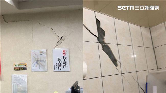 怵目驚心！6.1地震裂辦公室牆面