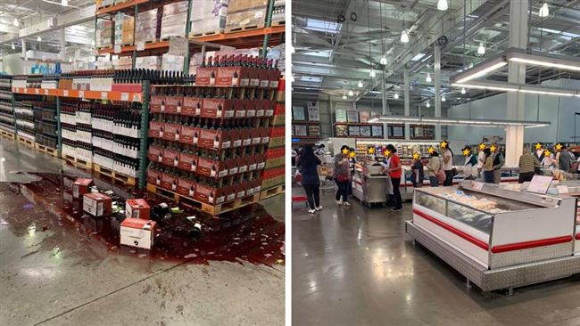 地震酒瓶碎地…好市多民眾淡定排試吃