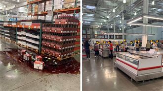 地震酒瓶碎地…好市多民眾淡定排試吃