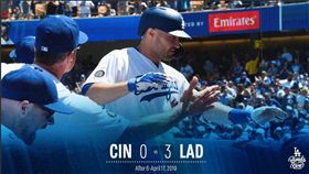 波拉克6局為道奇轟出致勝3分彈。（圖／翻攝自道奇推特）