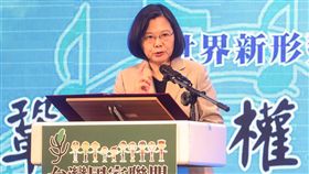 蔡總統出席台灣國家聯盟餐會（1）台灣國家聯盟18日晚間在台北舉行募款餐會，總統蔡英文出席並致詞。中央社記者裴禛攝　108年4月18日