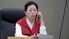 花蓮強震　徐榛蔚坐鎮災害應變中心花蓮縣秀林鄉18日下午1時1分發生芮氏規模6.1強震，地震深度18.8公里，最大震度花蓮縣7級。縣府也隨即開設一級災害應變中心，由縣長徐榛蔚親自坐鎮。（花蓮縣政府提供）中央社　108年4月18日