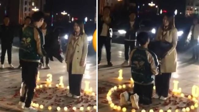 男子求婚雙膝下跪　親友笑：你上墳啊