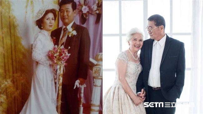 8旬夫妻穿婚紗　爺「超有愛」盯著她