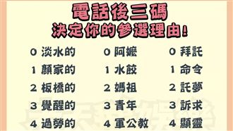 「電話後三碼 決定你的參選理由」