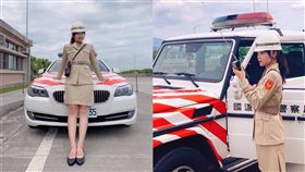 女警穿著早期制服照，大秀美腿超火辣。（圖／翻攝自國道公路警察局臉書）