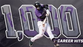 亞瑞納多揮出生涯第1000支安打。（圖／翻攝自洛磯推特）