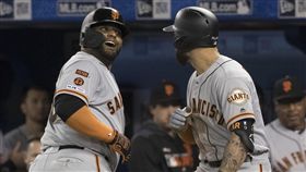 ▲『功夫熊貓』山多瓦（Pablo Sandoval）敲出本季第2轟。（圖／美聯社／達志影像）