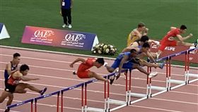 ▲陳奎儒（右4）摘男子110跨欄銅牌。（圖／亞洲田協提供）