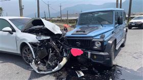 屏東縣，里港，保時捷，賓士，對決，車禍，翻攝自爆料公社