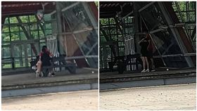 公園疊坐緊貼！彰化小情侶手動「磨豆漿」　激情片讓網嗨翻(圖/翻攝自爆廢公社)