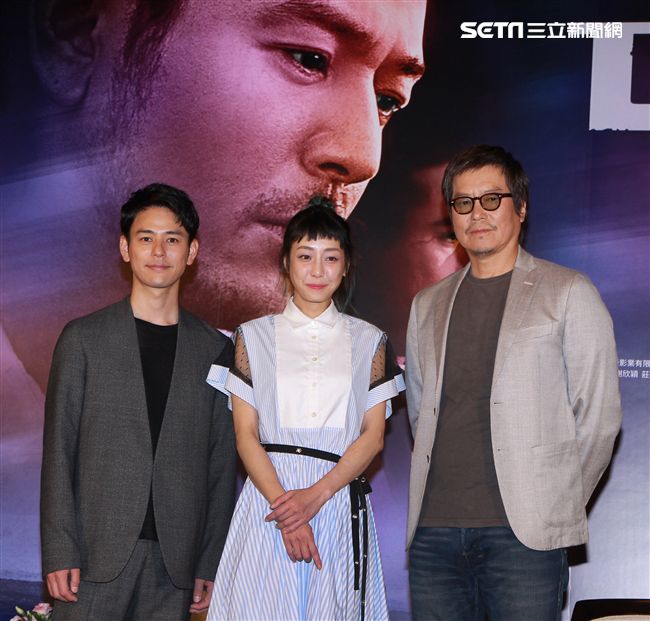 犯罪懸疑大片「亡命之途」演員妻夫木聰、豐川悅司、謝欣穎。（記者邱榮吉/攝影）