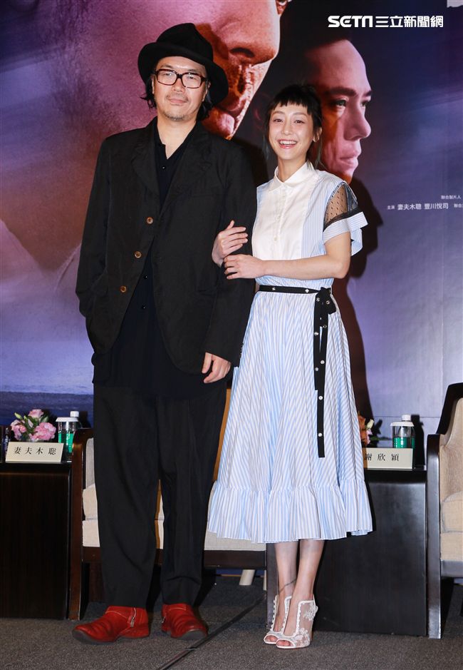 罪懸疑大片「亡命之途」導演半野喜弘、演員謝欣穎。（記者邱榮吉/攝影）