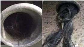 大陸,排氣管,頭髮,惡作劇,噪音,消音器,玻璃纖維(圖／翻攝自微博)