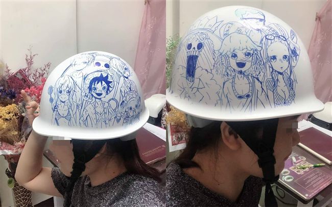 小六生手繪工地安全帽　網友嘆為觀止