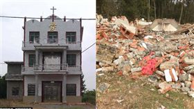  中國迫害宗教的手段越來越嚴厲！大陸江西省鄱陽縣是基督徒的集中地，但近來當局開始強拆十字架、教會，甚至還有教堂被夷為平地。此外，當局還下密令，「確保十字架永遠消失」，要求地方官員鎮壓基督教會。（圖／翻攝自微博）