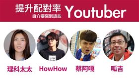 交友App,iPair,Youtuber,理科太太,HowHow,蔡阿嘎,呱吉