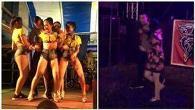 他緊貼辣妹熱舞　太太台下火炸…怒丟東西抗議(圖/翻攝自Kom Mix KI Oishi臉書)