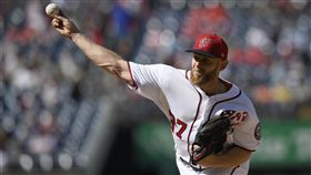 ▲國民『天才小史』史特拉斯堡（Stephen Strasburg）僅花1272.1局投出生涯1500K。（圖／美聯社／達志影像）