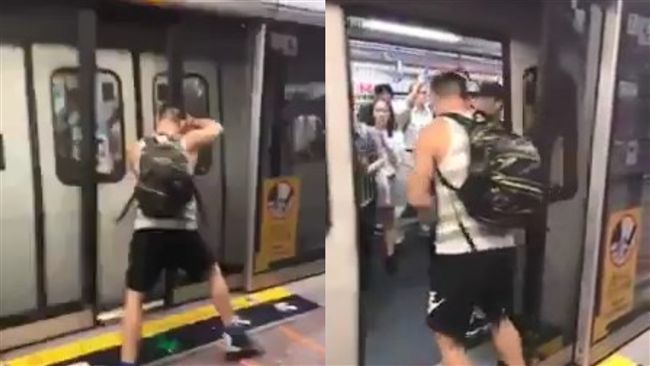 大隻仔趕地鐵「強開車門」！網友罵翻