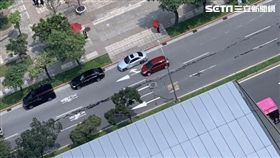 刑事局查出花蓮地震當天的松仁路地面裂開的照片拍攝者及散布者，全案訊後依社維法移請法院裁處（翻攝畫面）